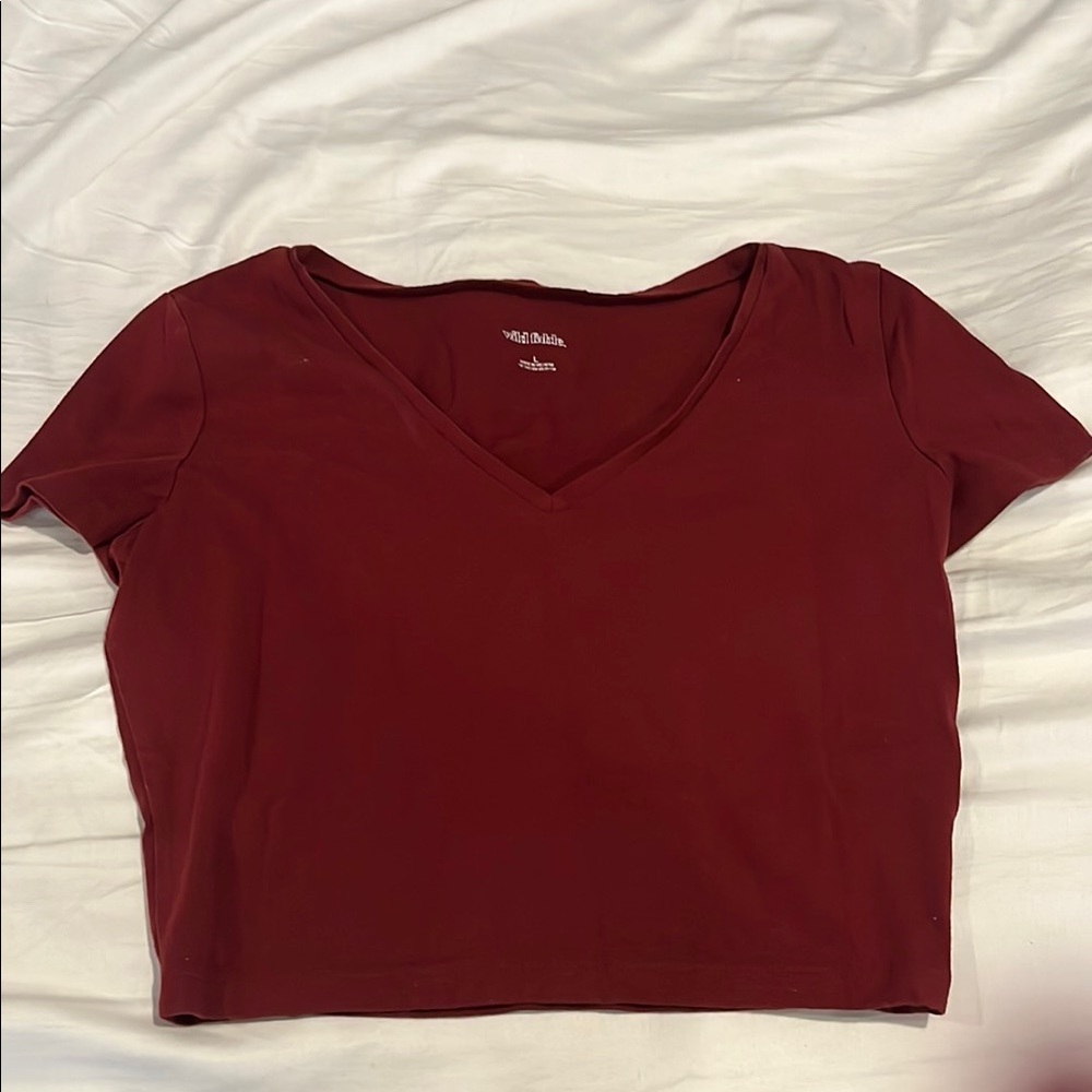Women's V-Neck Maroon Top